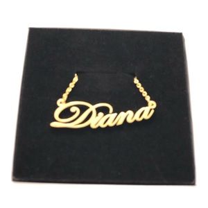 14K Gold Plated Name Necklace  - Diana